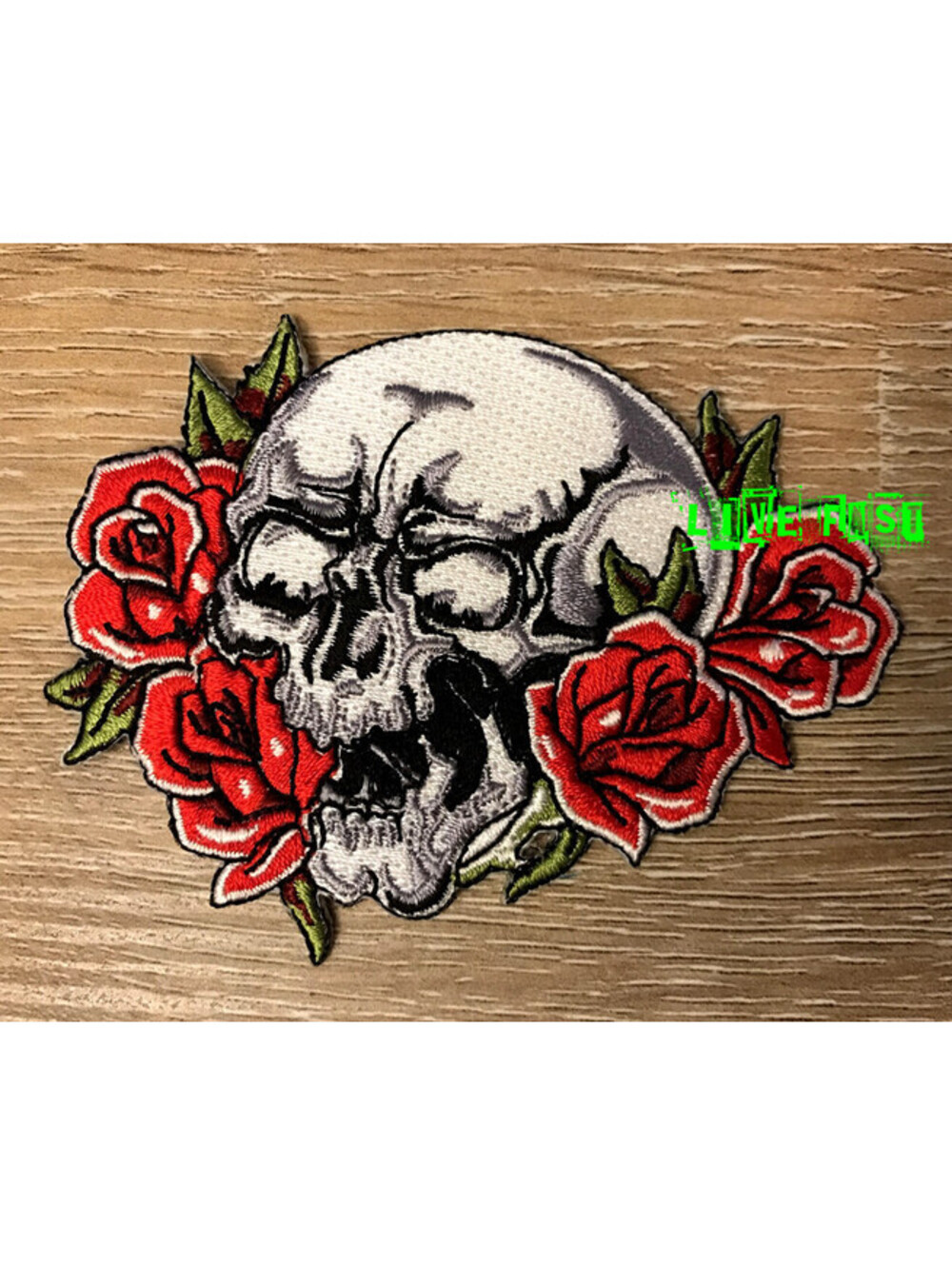 SKULL AND ROSES PATCH motorcycle biker vest tattoo art vintage jacket patch